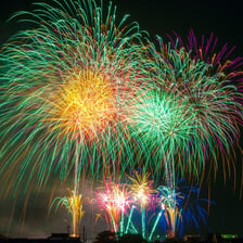 Colorful firecrackers set off during a celebration