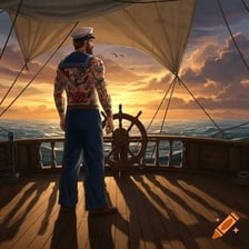 Illustration of a boatswain serving aboard a ship