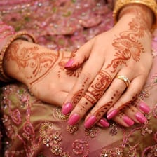 A decorative henna design applied to a hand