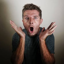 A person showing surprise and disbelief.