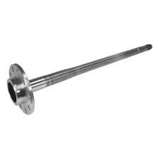 A metal axle shaft connecting vehicle wheels