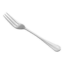 A close-up of a dinner fork showing its tines.