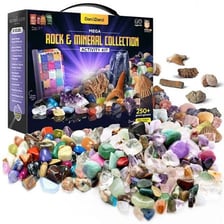 An assortment of natural rocks and mineral specimens