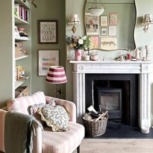 A small recessed alcove furnished as a reading nook