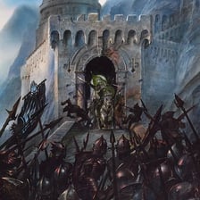 Orcs attacking Helm’s Deep in a Lord of the Rings scene