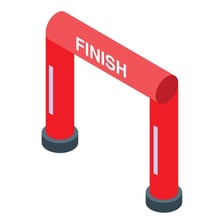 A finish line representing the end of an event