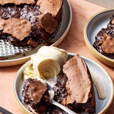 An elaborately prepared dessert presented as a special treat.