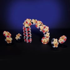 Poker chips placed in the center as an ante.
