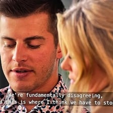A person turning away from a former romantic partner