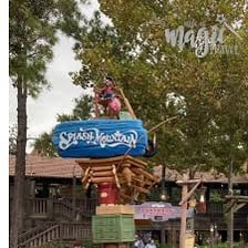 An amusement-park entrance marked for expedited pass holders.