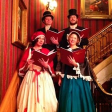 A choir singing a Christmas carol.
