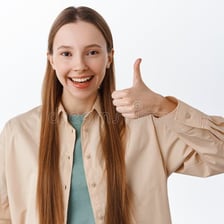 A person nodding affirmatively