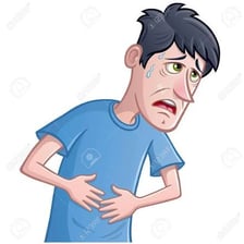 A person showing signs of feeling unwell