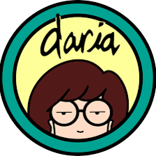 Daria, the bespectacled animated character from the television series.