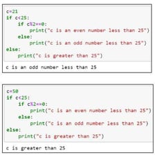 A programming example showing an if statement with an else branch.