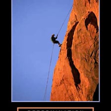 A climber moving upward, suggesting determination and drive.