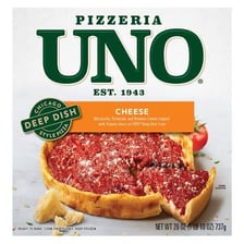 Chicago-style deep-dish pizza served at Uno Pizzeria and Grill
