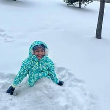 A snowy winter scene representing a school vacation.