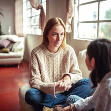 A person attentively listening to advice