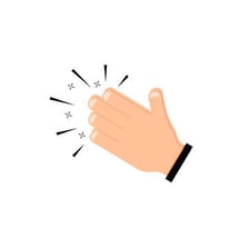 An educational illustration showing an open-hand slap gesture.