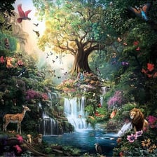 An artistic depiction of the Garden of Eden