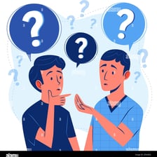 One person asking another person for information