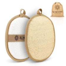 A loofah bath scrubber