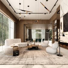 An elegant, upscale interior with luxurious furnishings.