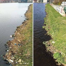 A comparison of a clear river and a polluted river
