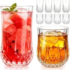 A glass filled with clear drinking water.