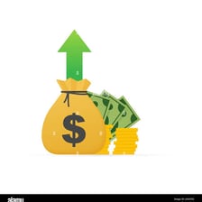 An upward trend representing a gain or benefit.