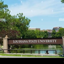 A sign identifying Louisiana State University in Baton Rouge.