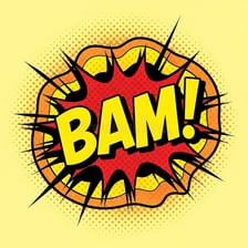 A comic-style burst displaying the sound effect BAM