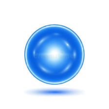 A smooth spherical orb displayed on a surface