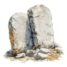 Stone tablets representing the Ten Commandments