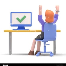 A person confidently carrying out a task.