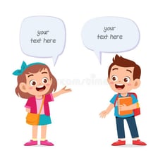 An illustration of a child responding with cheeky back talk.