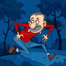 A cartoon character depicted as a mischievous scoundrel
