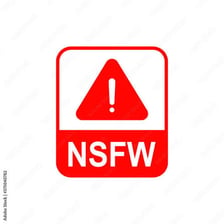 A warning symbol labeled NSFW, indicating content that may be inappropriate for a workplace.