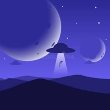 A disk-shaped unidentified object visible against a dark sky