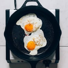 A fried egg with a soft runny yolk