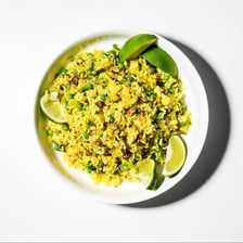 A bowl of fluffy seasoned rice pilaf