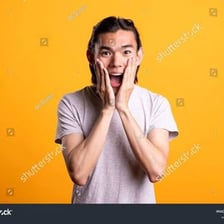 A person showing an astonished reaction.