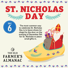 A calendar marking December 6 for St. Nicholas Day