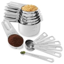 A measuring teaspoon used with baking ingredients