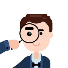 Illustration of someone scrutinizing a tiny detail