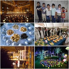 People celebrating Eid al-Fitr after the month of Ramadan.