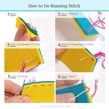 A needle making a running stitch through fabric