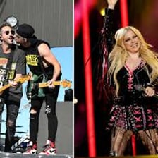 Avril Lavigne performing onstage.