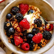 A bowl of thick Greek yogurt.